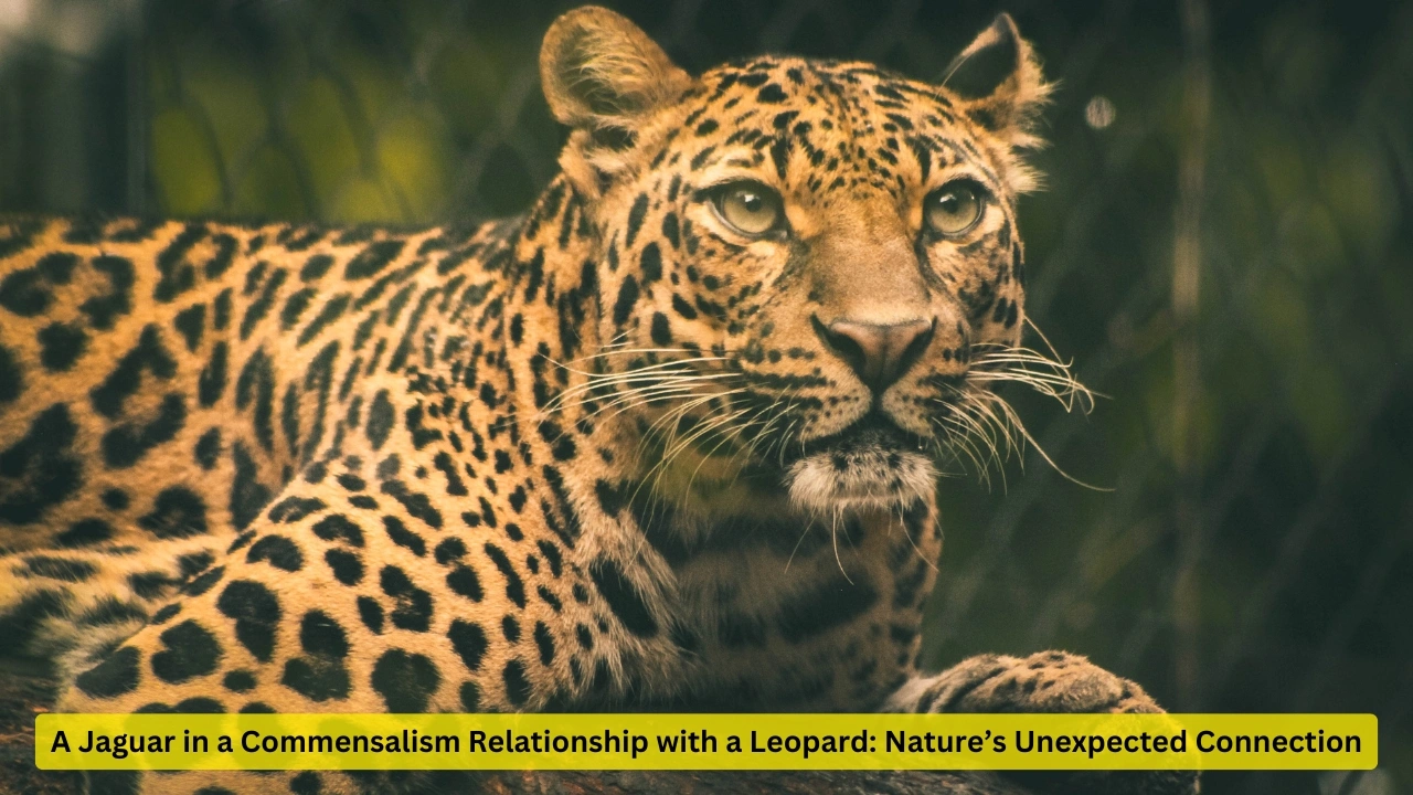 A Jaguar in a Commensalism Relationship with a Leopard