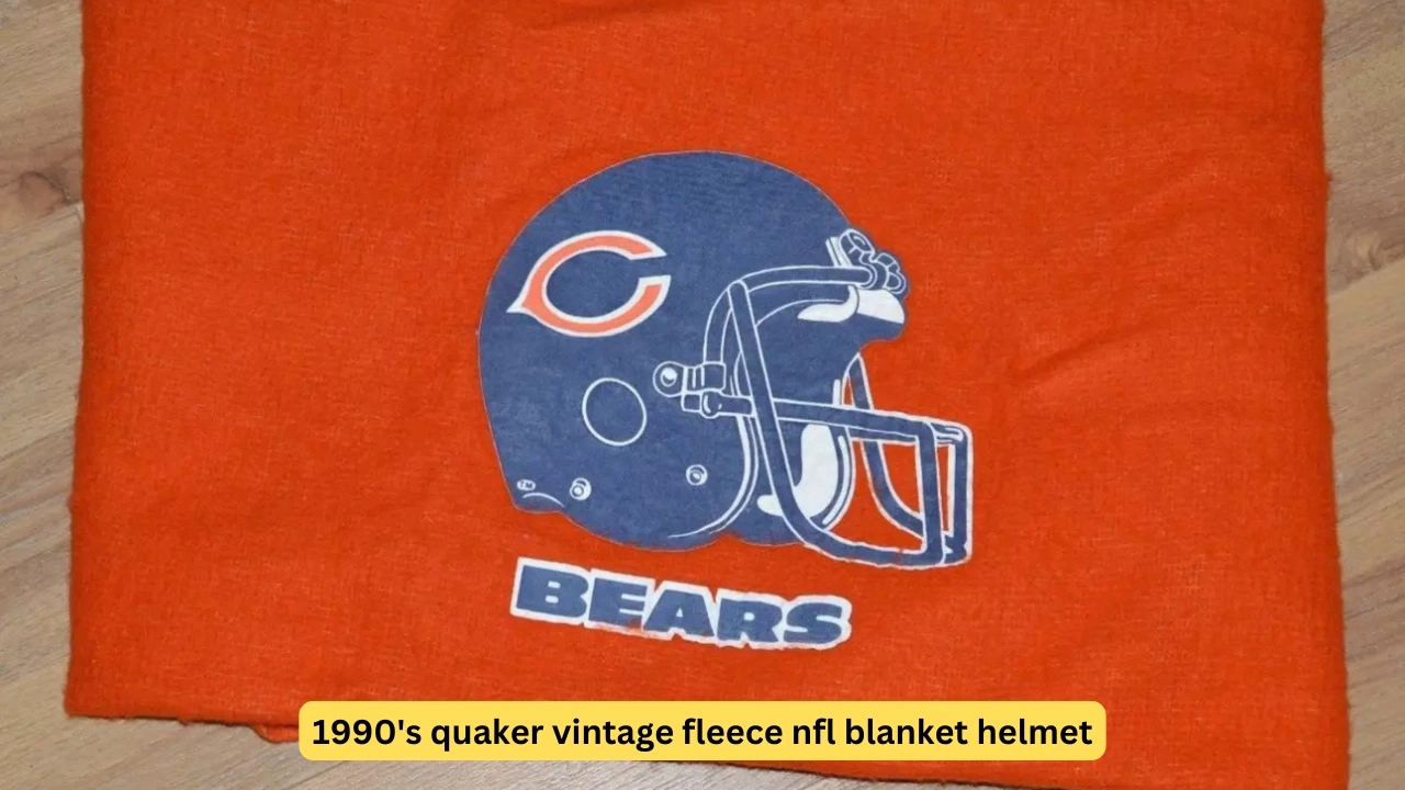 1990's Quaker Vintage Fleece NFL Blanket Helmet Edition